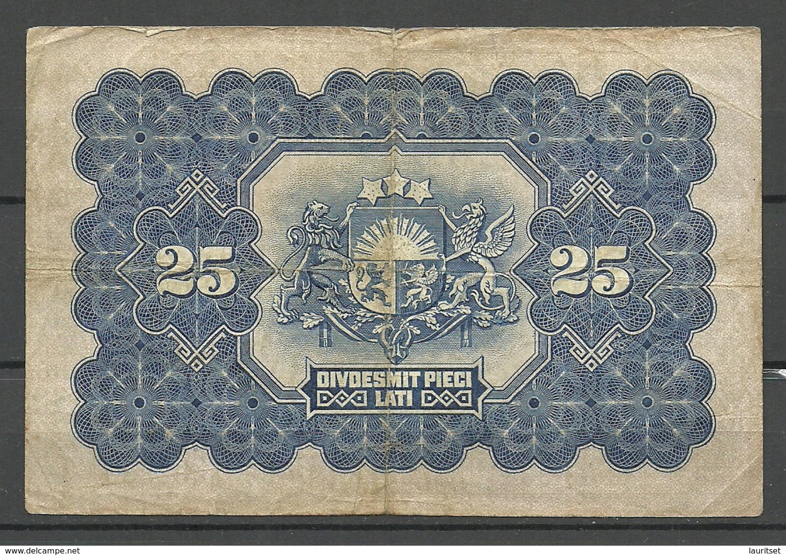 LATVIA Lettland 1928 Bank Note Banknote 25 Lati - Lettonie