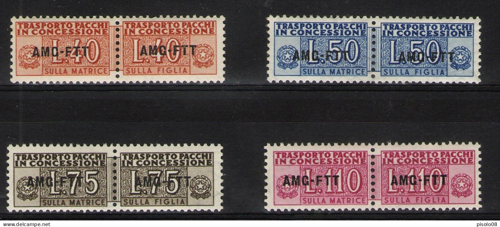 TRIESTE A 1953 PACCHI IN CONCESSIONE SOP.TI 4 V. ** MNH - Postal And Consigned Parcels