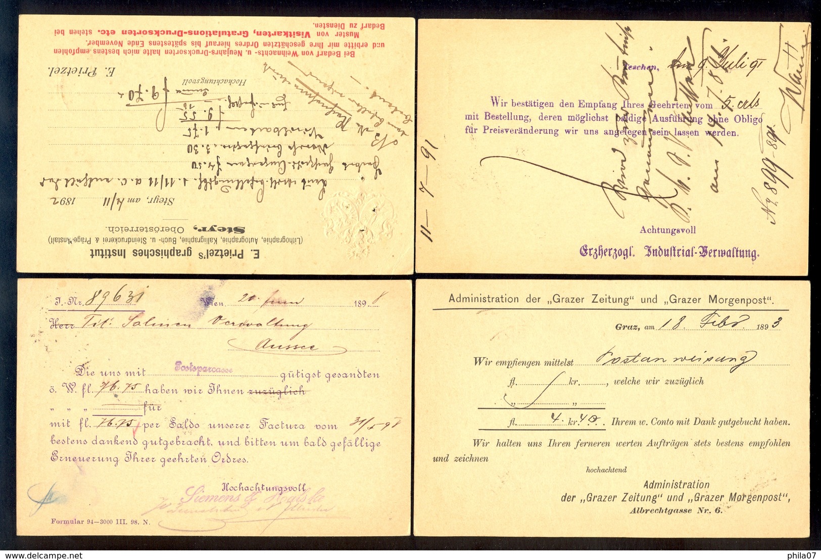 Austria - 6 Old Stationery For German Speaking Area With Interesting Cancels. - Otros & Sin Clasificación