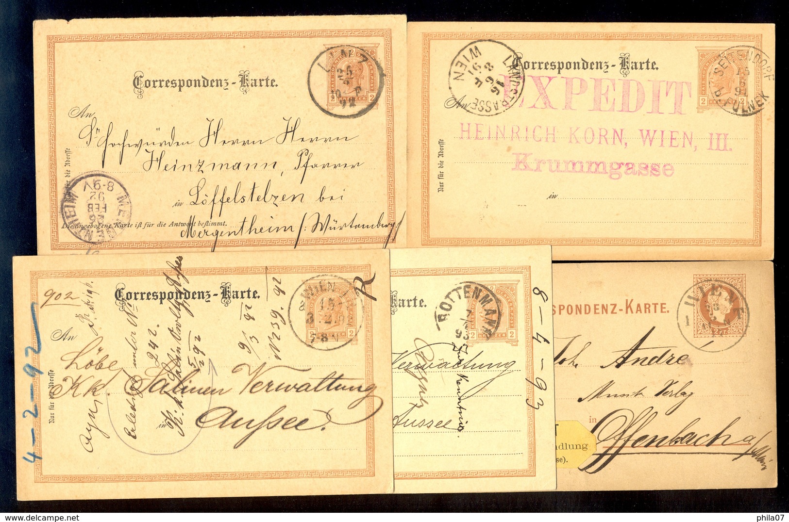 Austria - 5 Old Stationery For German Speaking Area With Interesting Cancels. - Otros & Sin Clasificación