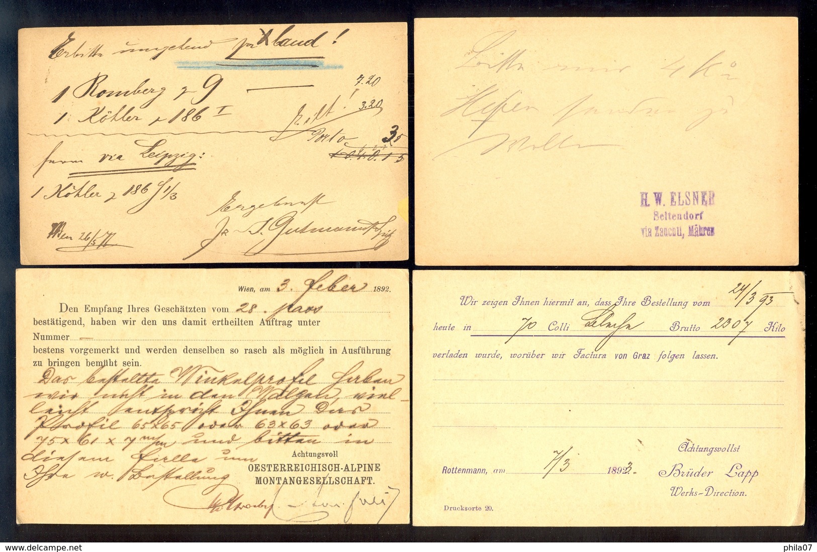 Austria - 5 Old Stationery For German Speaking Area With Interesting Cancels. - Other & Unclassified