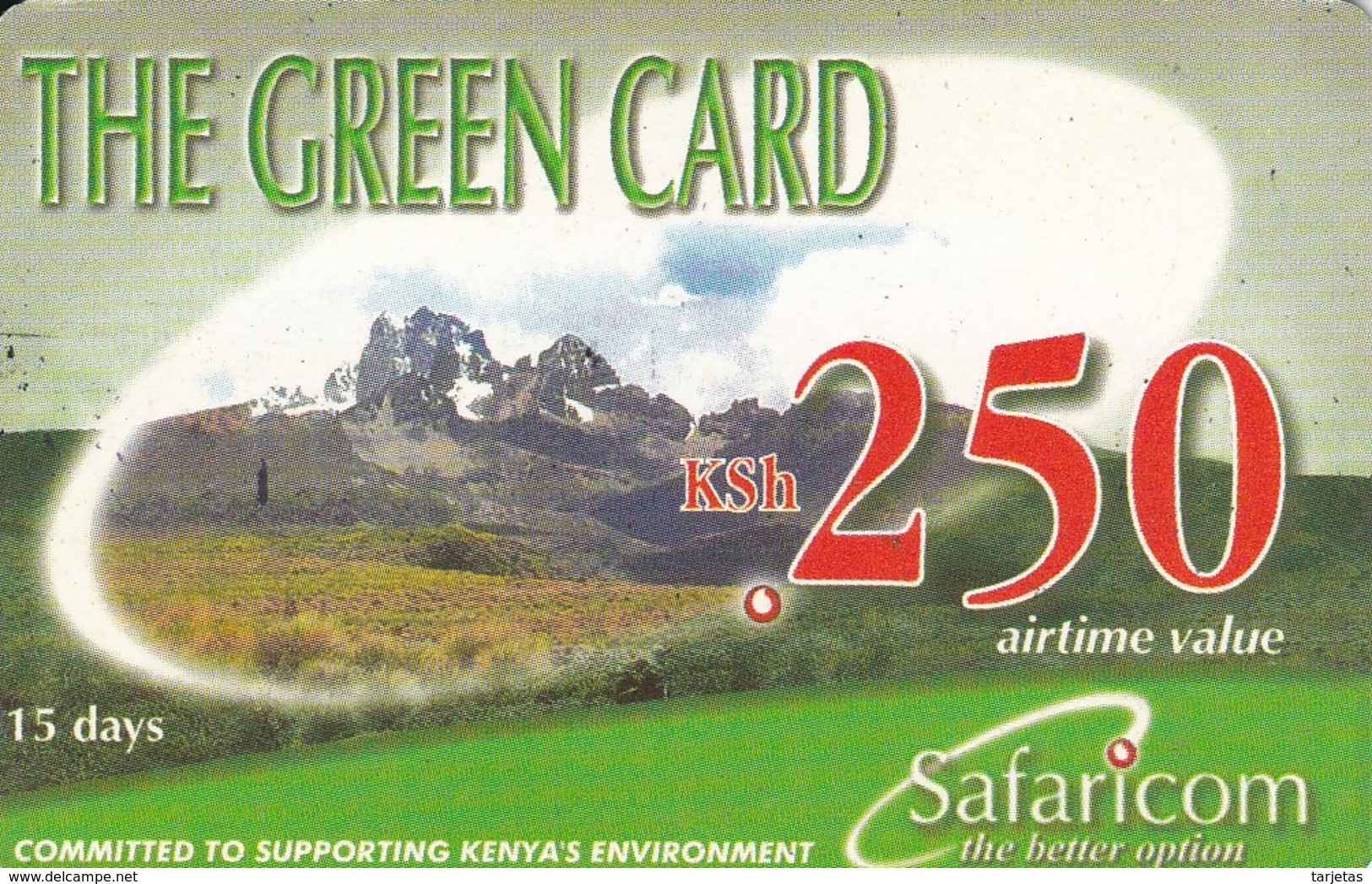 TARJETA DE KENIA DE GREEN CARD DE KSH 250 PAISAJE DATE 2003/06/30 - Kenya
