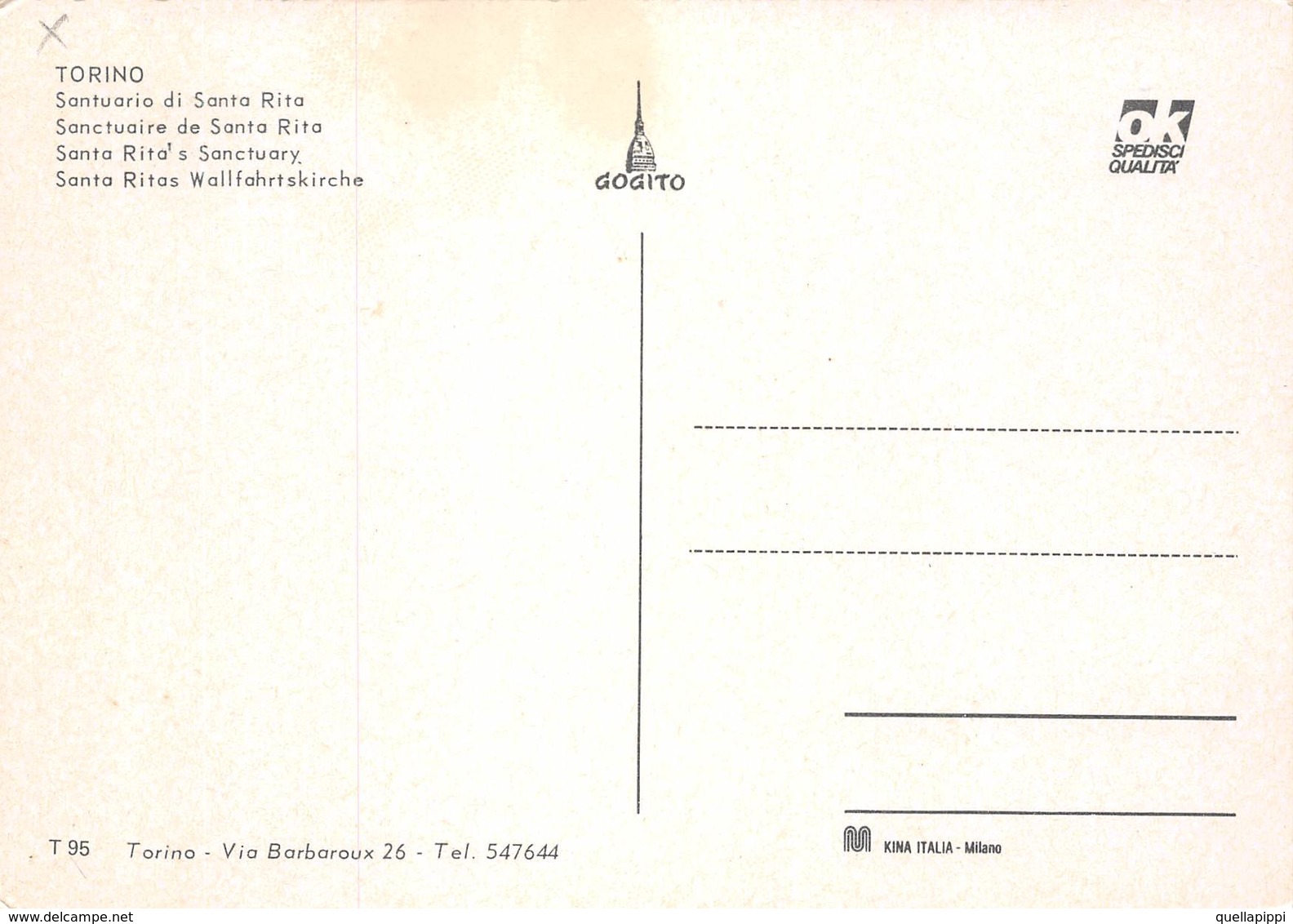 010644 "TORINO - SANTUARIO DI SANTA RITA"  ANIMATA, AUTO, MOTO. CART NON SPED - Églises