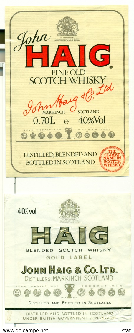 2 Oude Etiketten / 2 Anciennes étiquettes Whisky Haig - Whisky