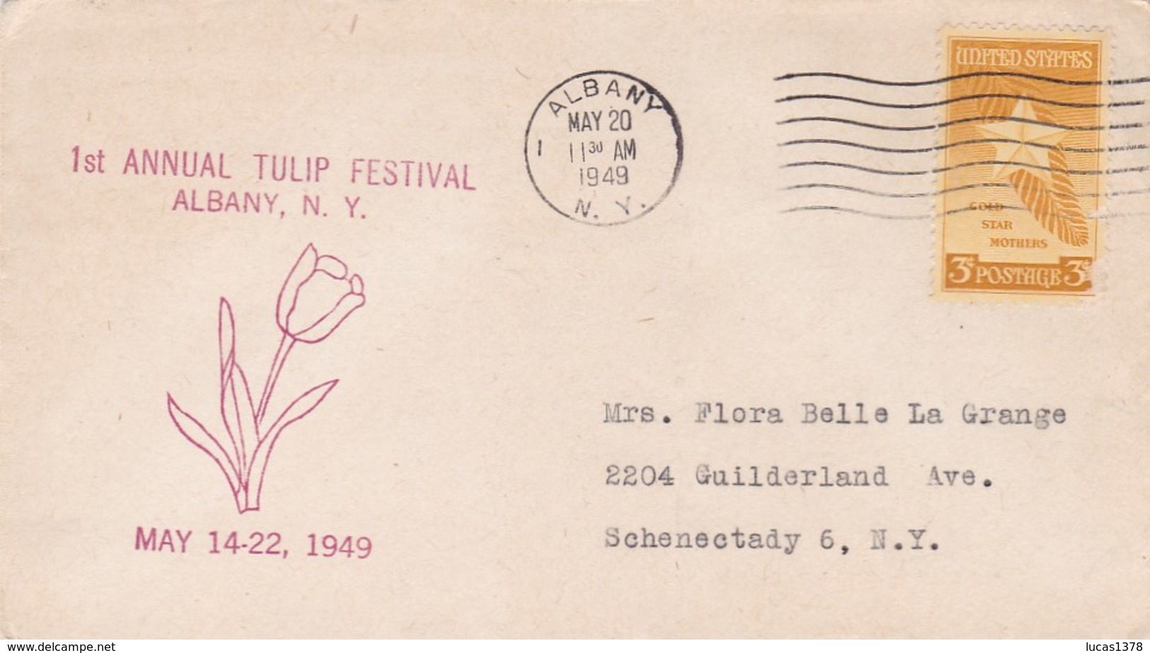 1 ST ANNUAL TULIP FESTIVAL / ALBANY / 14.22 MAY 1949 - Souvenirkaarten