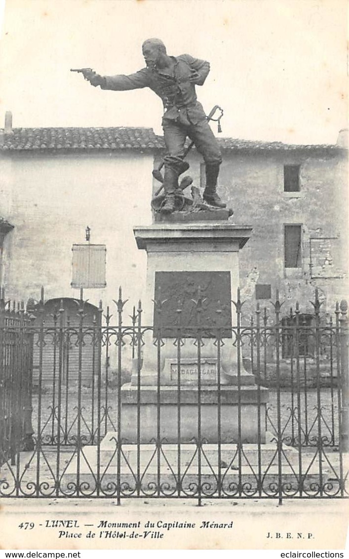 Lunel           34           Monument Du Capitaine Ménard            (Voir Scan) - Lunel