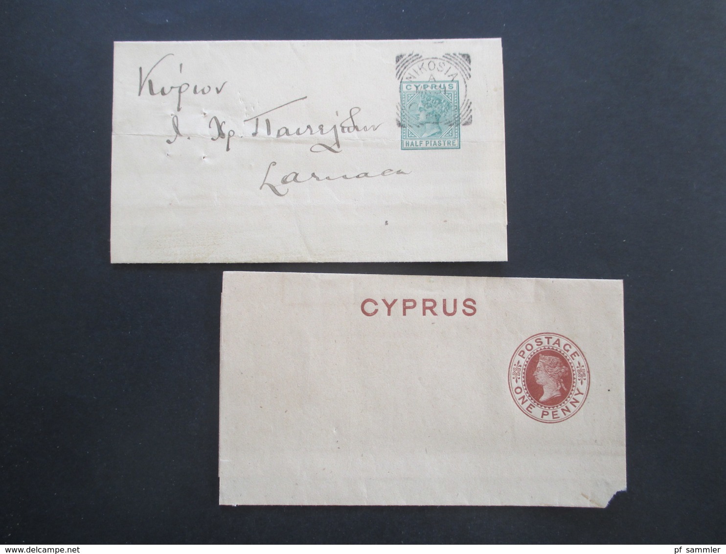 Zypern Um 1880 Streifband S1 Ungebraucht Und S3 Gestempelt Nikosia - Briefe U. Dokumente
