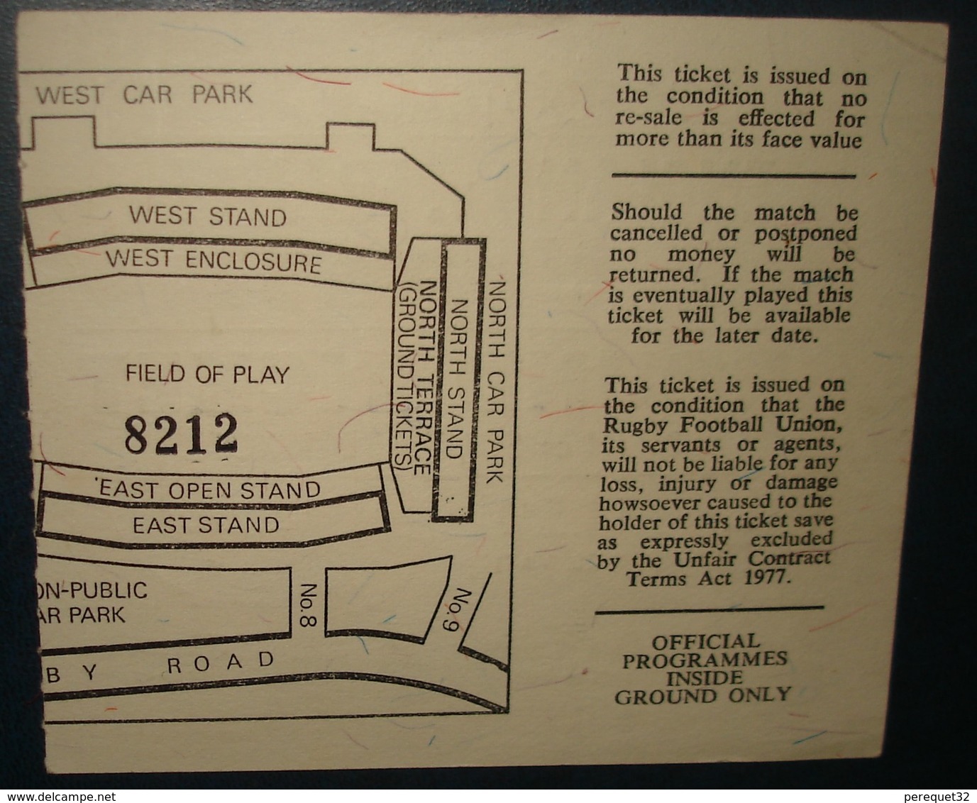 Ticket Utilisé Match ENGLAND V. FRANCE.3 Mars 1979 . - Rugby