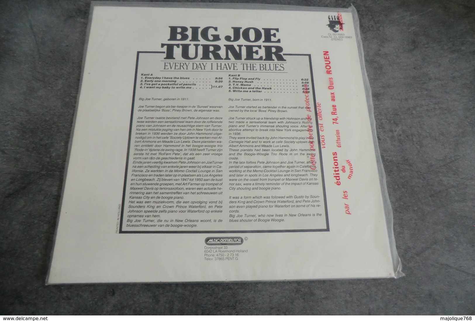 Big Joe Turner - Every Day I Have The Blues - Cleo CL 0018983 -  Netherlands - - Blues