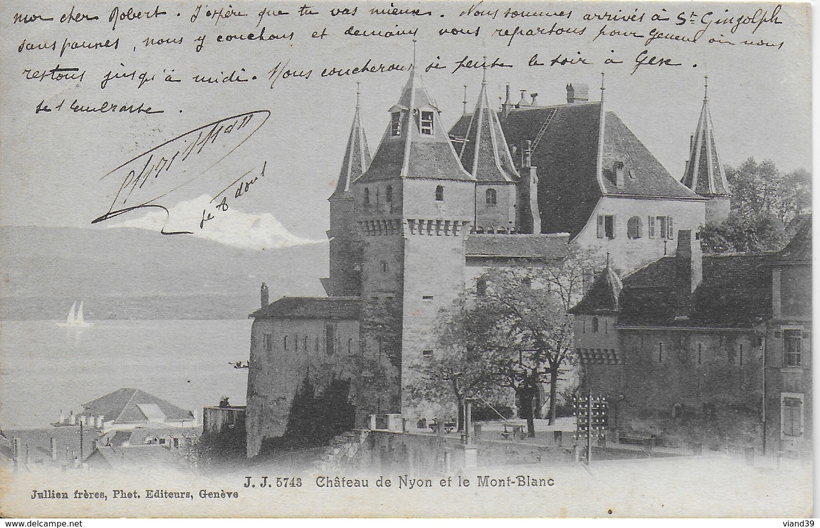 Chateau De Nyon Et Le Mont Blanc - Non écrite - Nyon