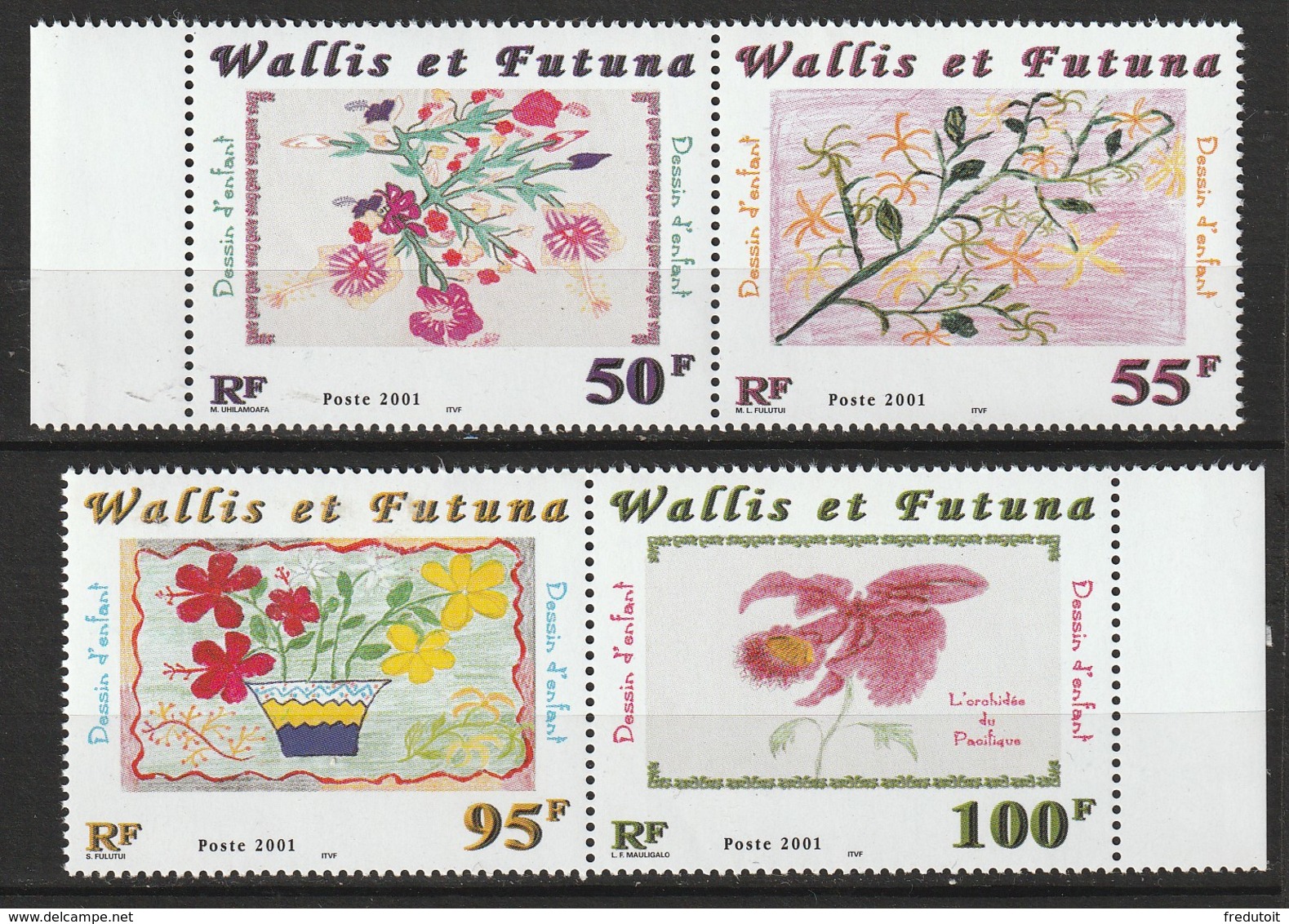 WALLIS Et FUTUNA - N°550/3 ** (2001)  Fleurs - Unused Stamps