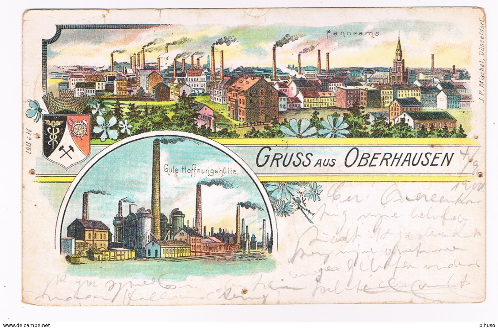 D-11050   OBERHAUSEN : Gruss Aus ( Litho ) - Oberhausen