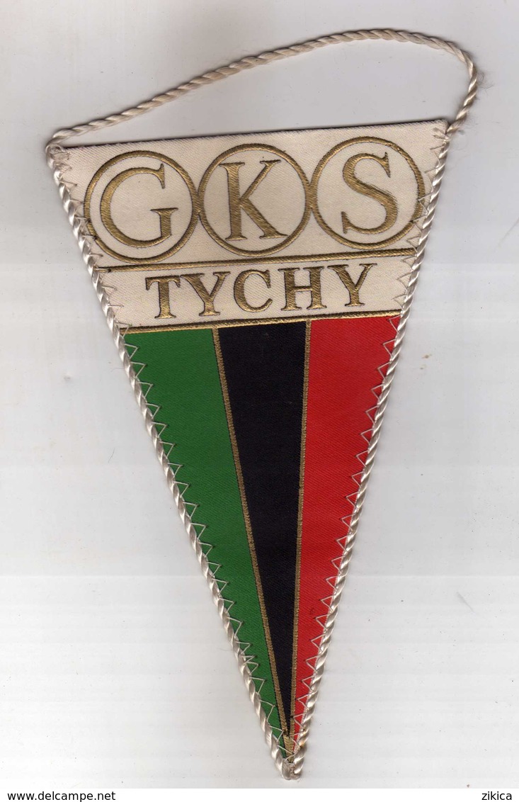 Fanion Football,flag,FC GKS Tychy Poland - Size: 10cm/16cm - Habillement, Souvenirs & Autres