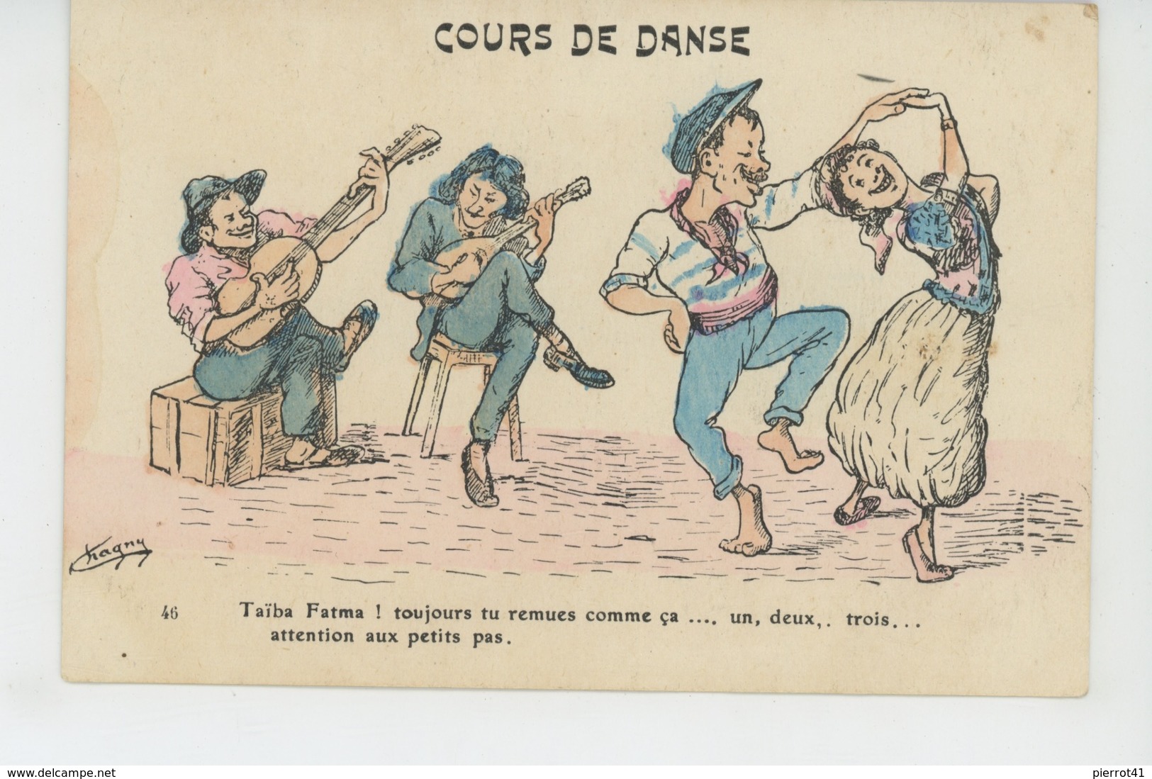 AFRIQUE DU NORD - ALGERIE - Jolie Carte Fantaisie "COURS DE DANSE " -  Signée CHAGNY - Chagny