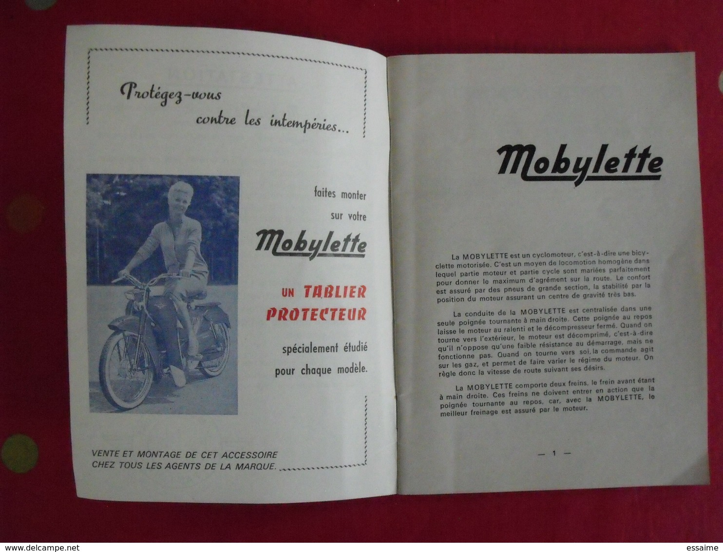 Livret Entretien Mobylette Motoconfort Bicyclette Motorisée BP-zoom. 1971 - Moto