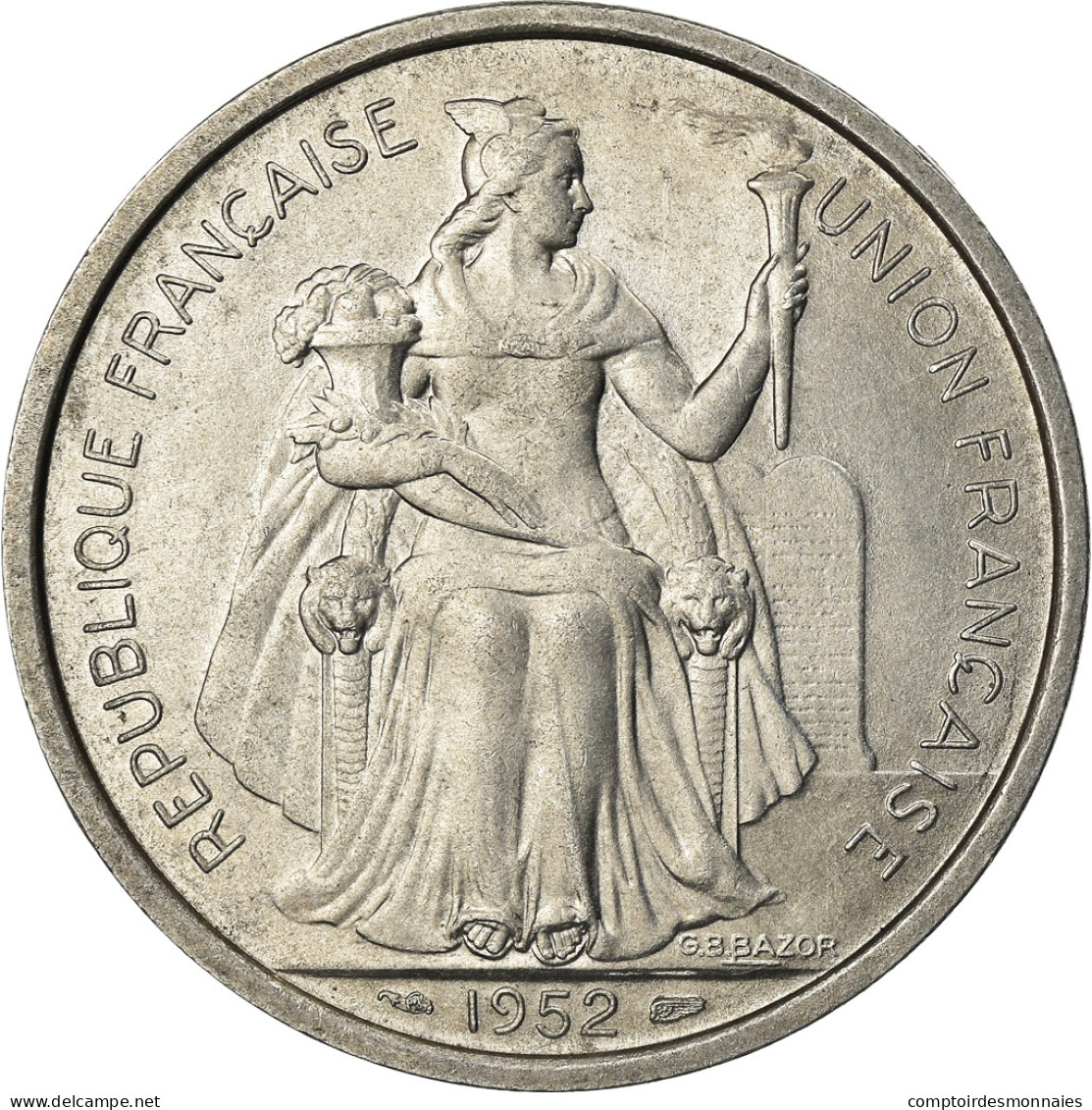 Monnaie, Nouvelle-Calédonie, 5 Francs, 1952, Paris, SUP, Aluminium, KM:4 - Nueva Caledonia