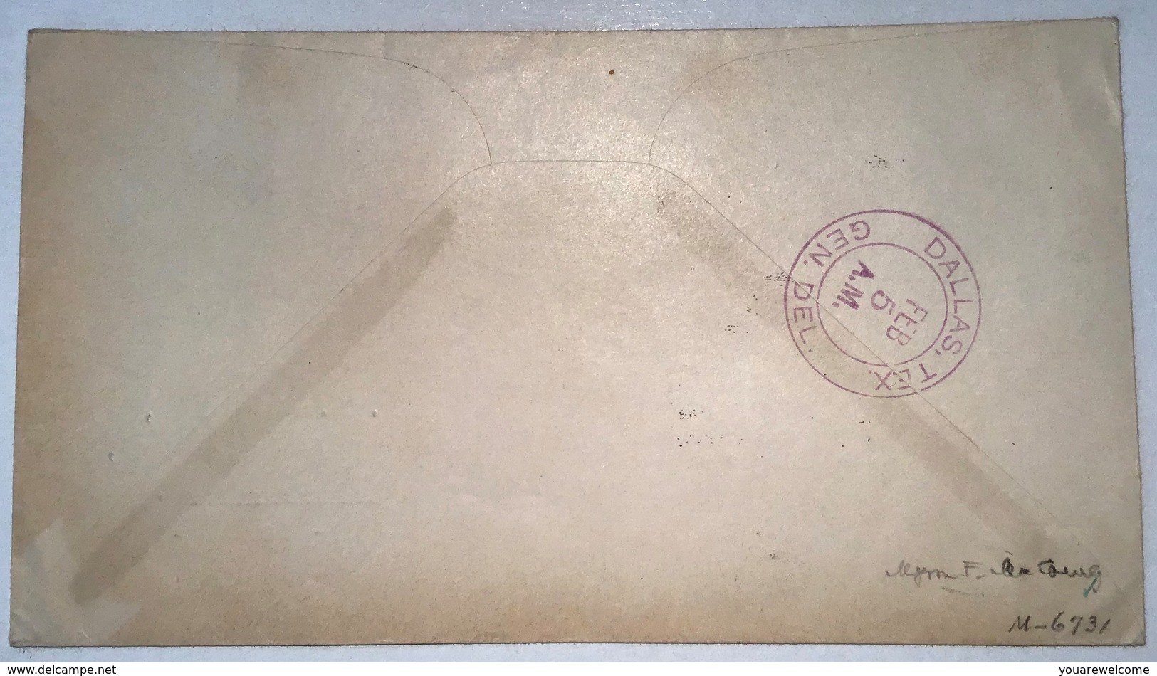 „AMERICAN EXPORT LINES 1938 / POSTED HIGH SEAS PURSER S.S.EXCAMBION“ Ship Mail Paquebot Postmark Cover (USA US 1922-25 - Briefe U. Dokumente