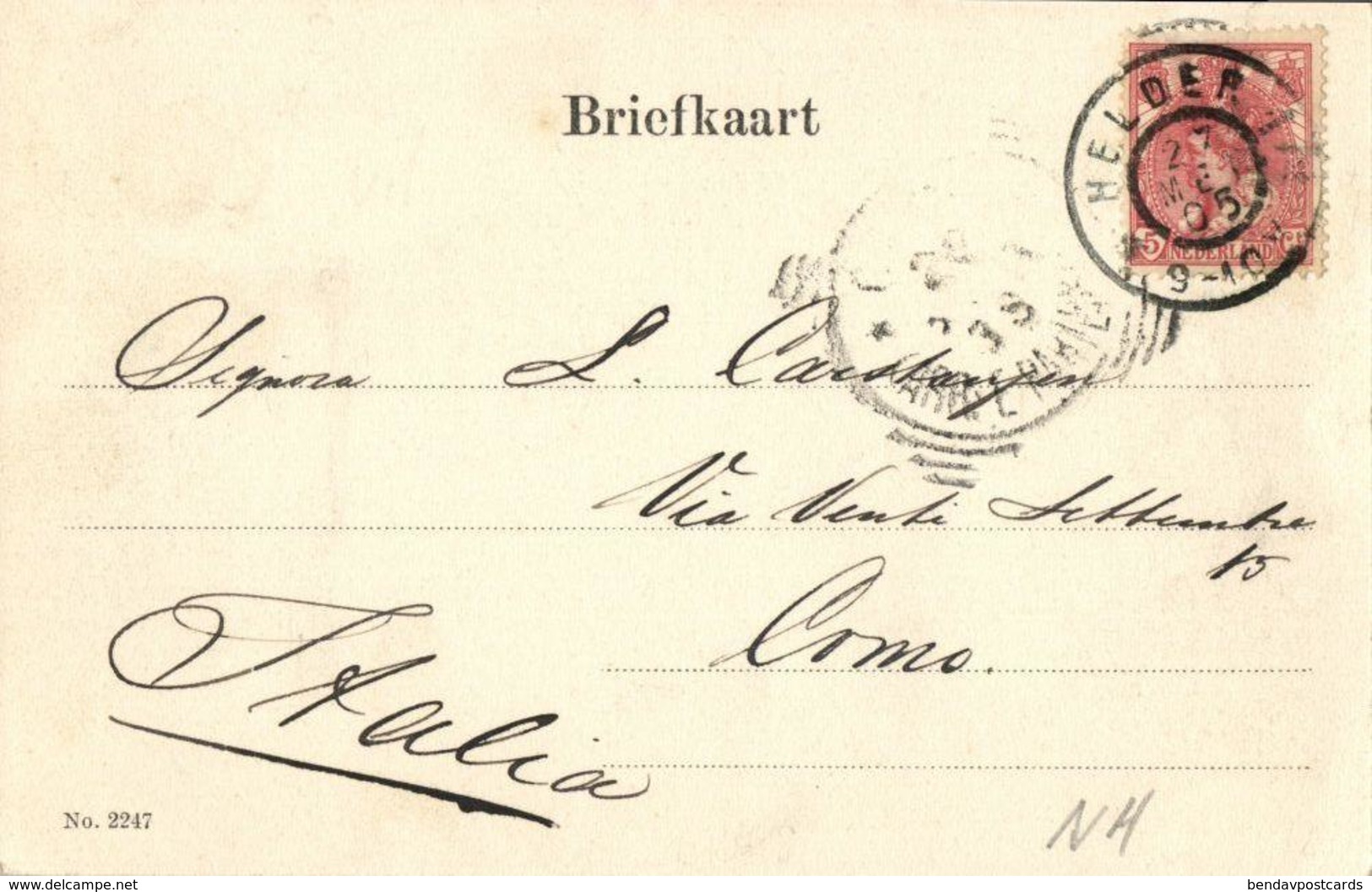 Nederland, NIEUWEDIEP, Den Helder, Hoofdgracht (1905) Ansichtkaart - Den Helder