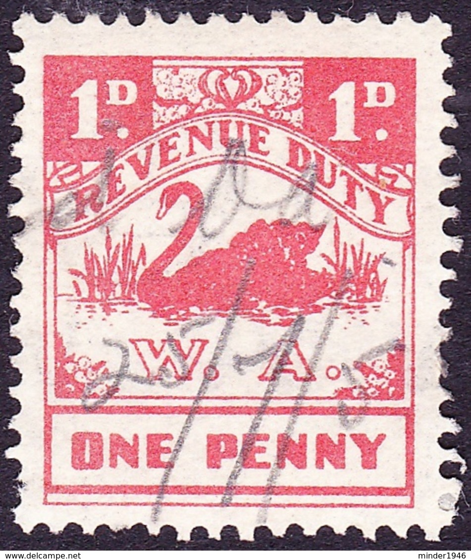 WESTERN AUSTRALIA 1d Carmine Stamp Duty Revenue Stamp FU - Fiscali