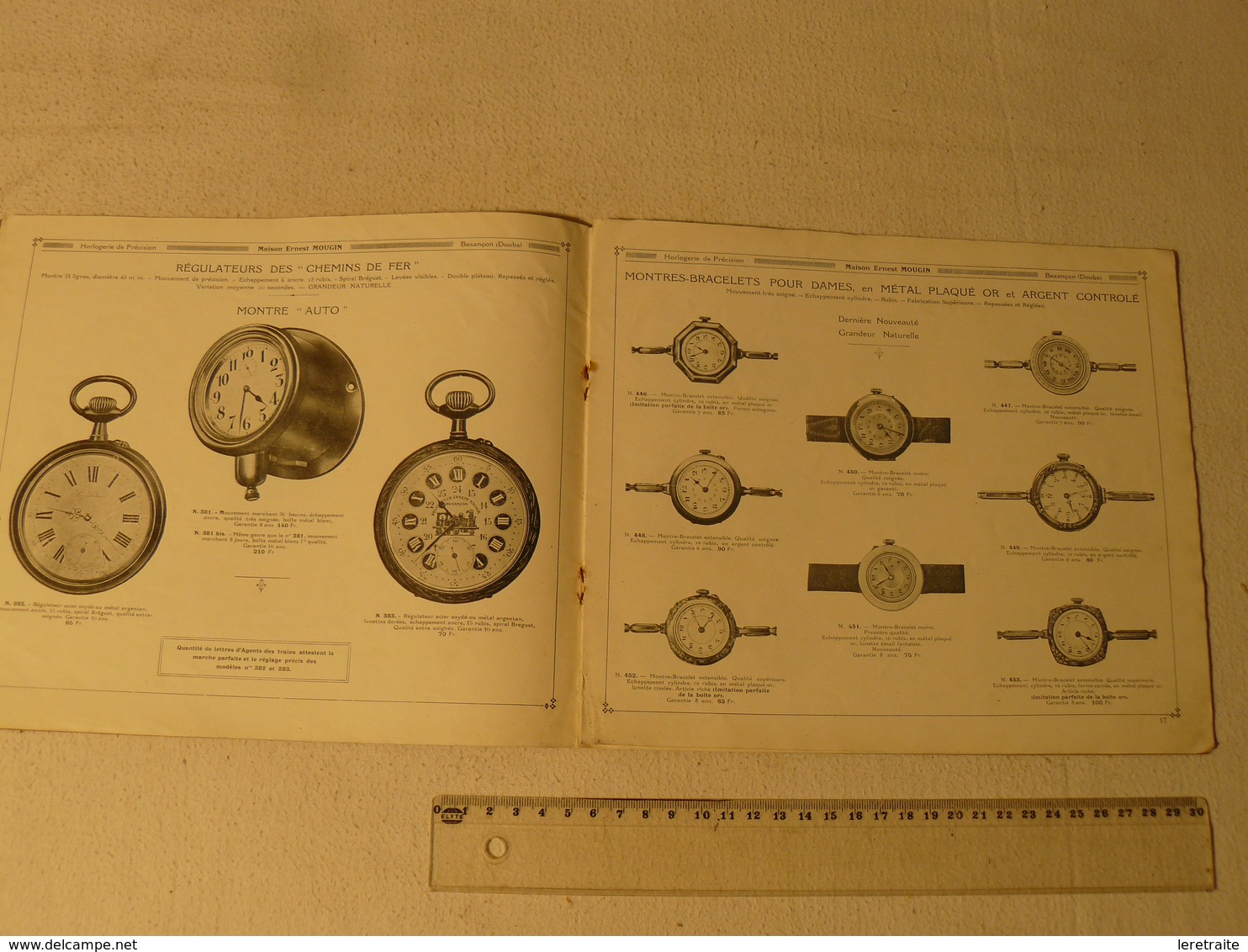 Catalogue Comptoir D'Horlogerie, Bijouterie Orfèvrerie. E. Mougin & O. Berthoud. Henri Girard. Besançon. Vers 1920. De 3 - Watches: Jewels