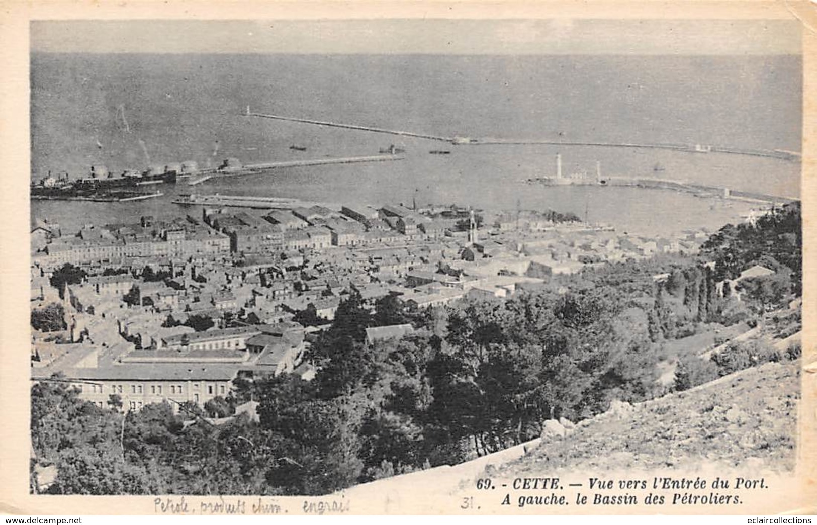 Sète Cette           34         Vers L'entrée Du Port Et Le Bassin Des Pétroliers      (voir Scan) - Sete (Cette)