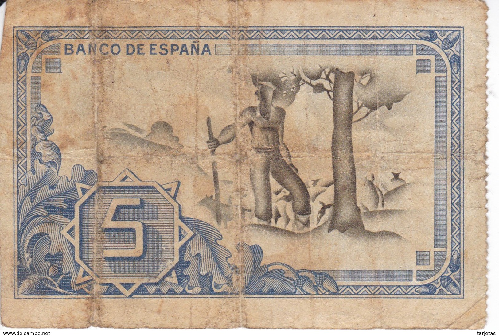 BILLETE DE ESPAÑA 5 PTAS DEL BANCO DE BILBAO 1937 - FIRMA BANCO BILBAO (BANKNOTE) - 5 Pesetas