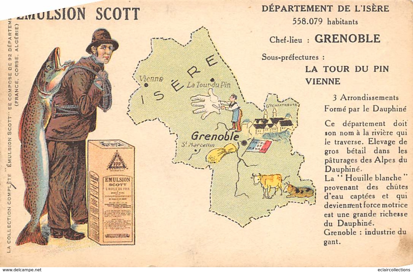 Non Classé        38         Emulsion Scott.  Carte Du Département   (voir Scan) - Sonstige & Ohne Zuordnung