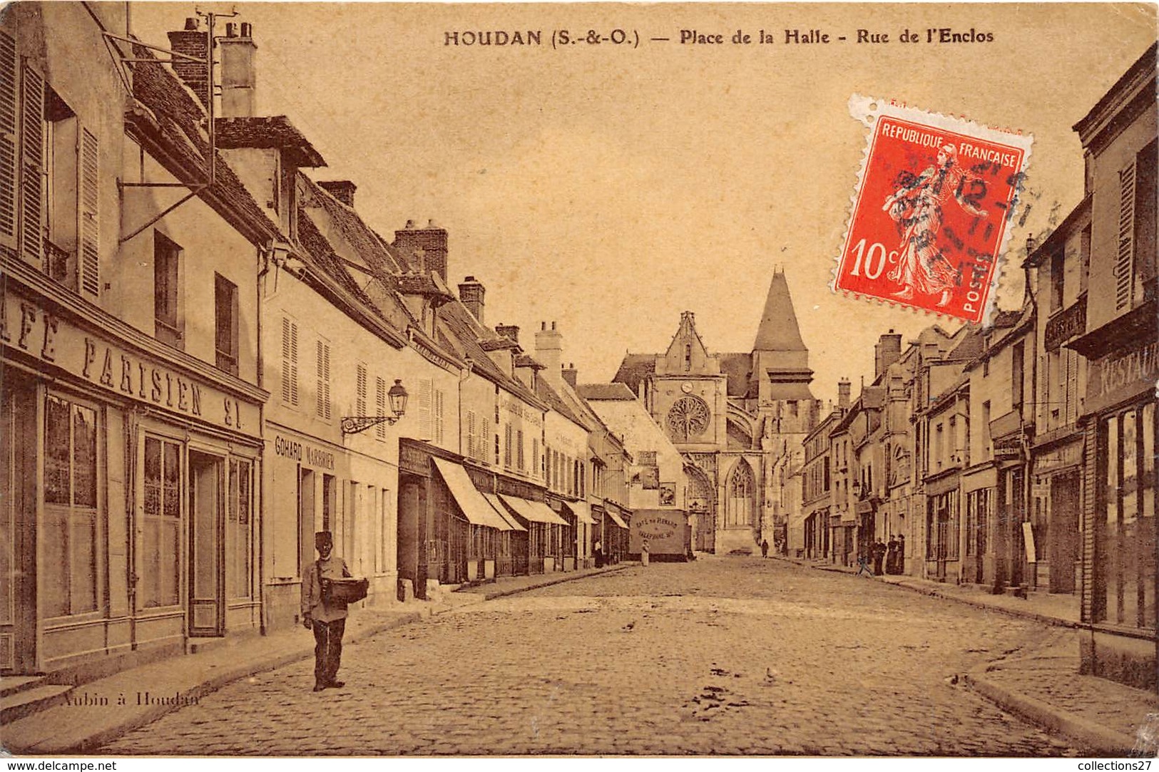 78-HOUDAN- PLACE DE LA HALLE , RUE DE L'ENCLOS - Houdan