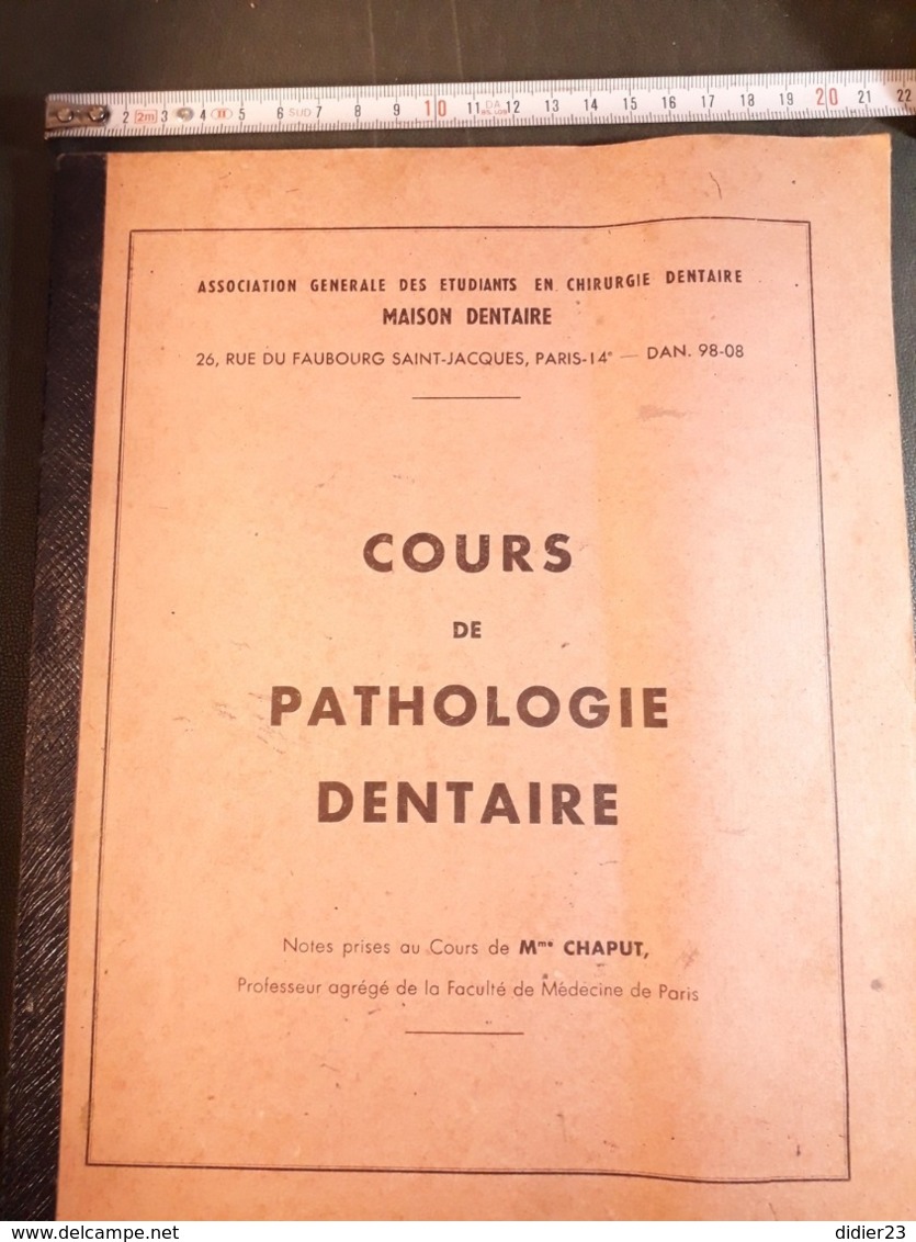 COURS PATHOLOGIE  DENTAIRE ( Ce Cours Ne Se Trouve Pas Dans Le Commerce ) - Medicine & Health