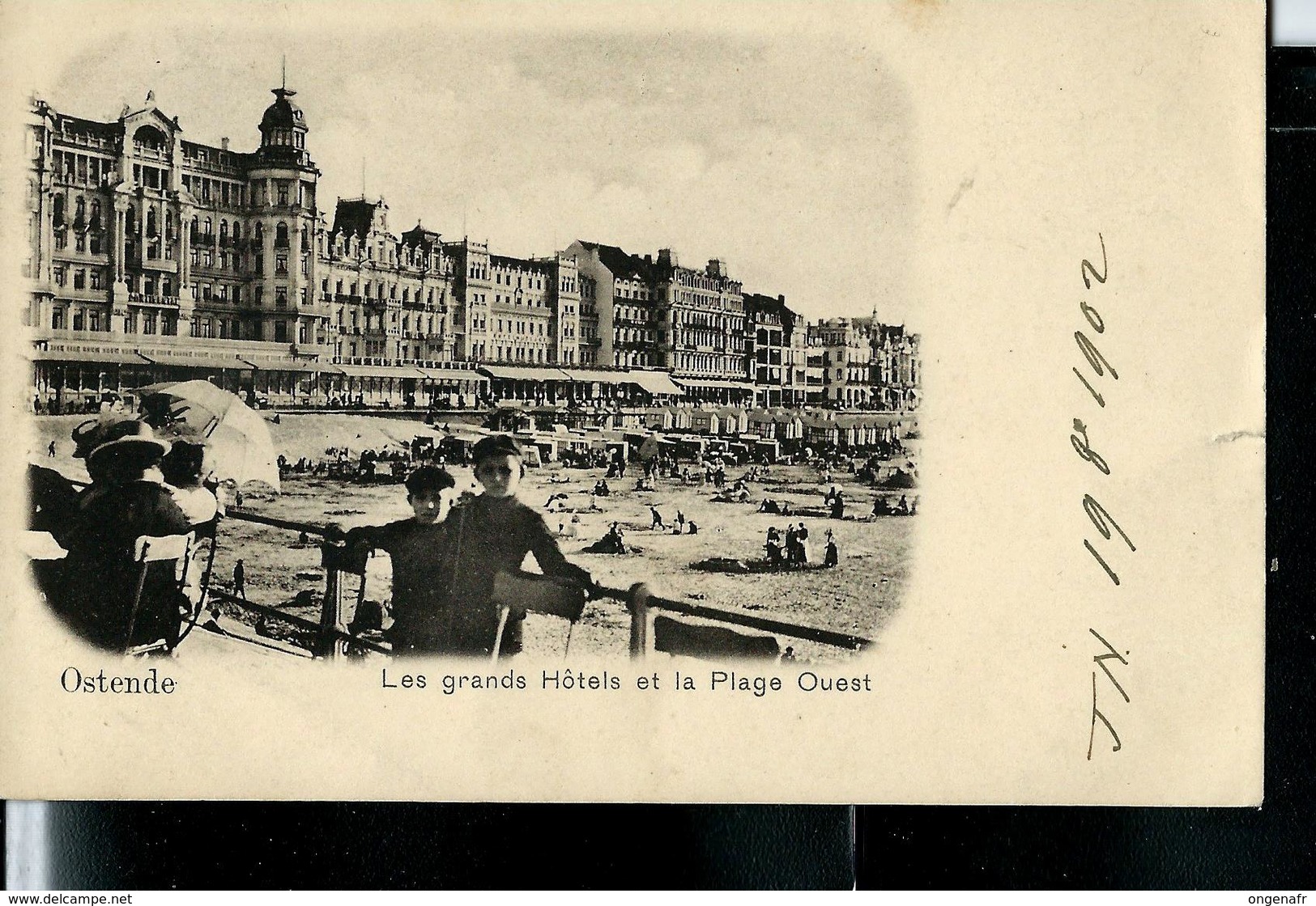 CP Ostende - Les Grands Hôtels Et La Plage Ouest - Obl.: OSTENDE 20/10/1902 - Posta Rurale