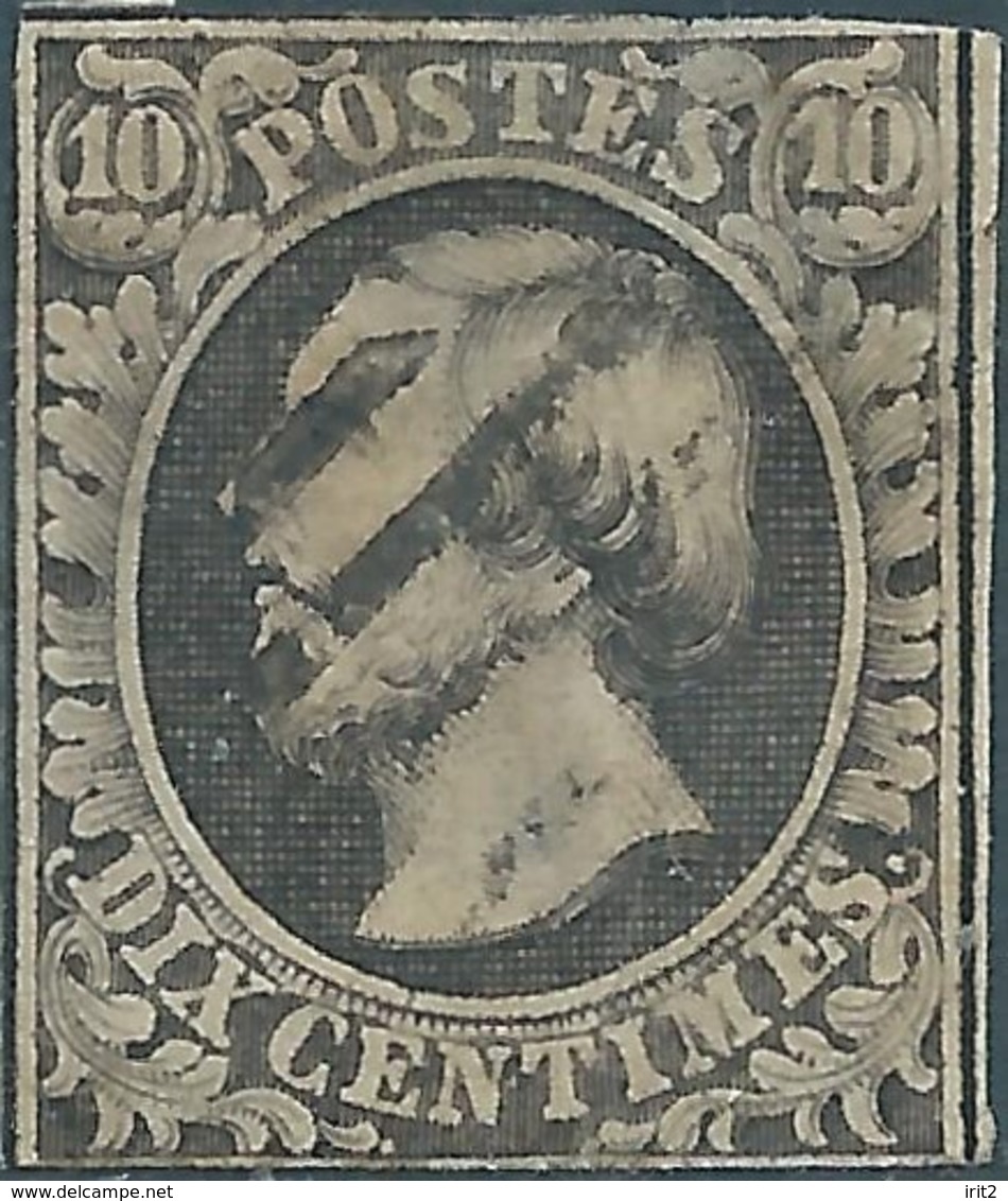 Lussemburgo-Luxembourg,1852 Wilhelm III-10C Black Imperforated , Used - 1852 Wilhelm III.