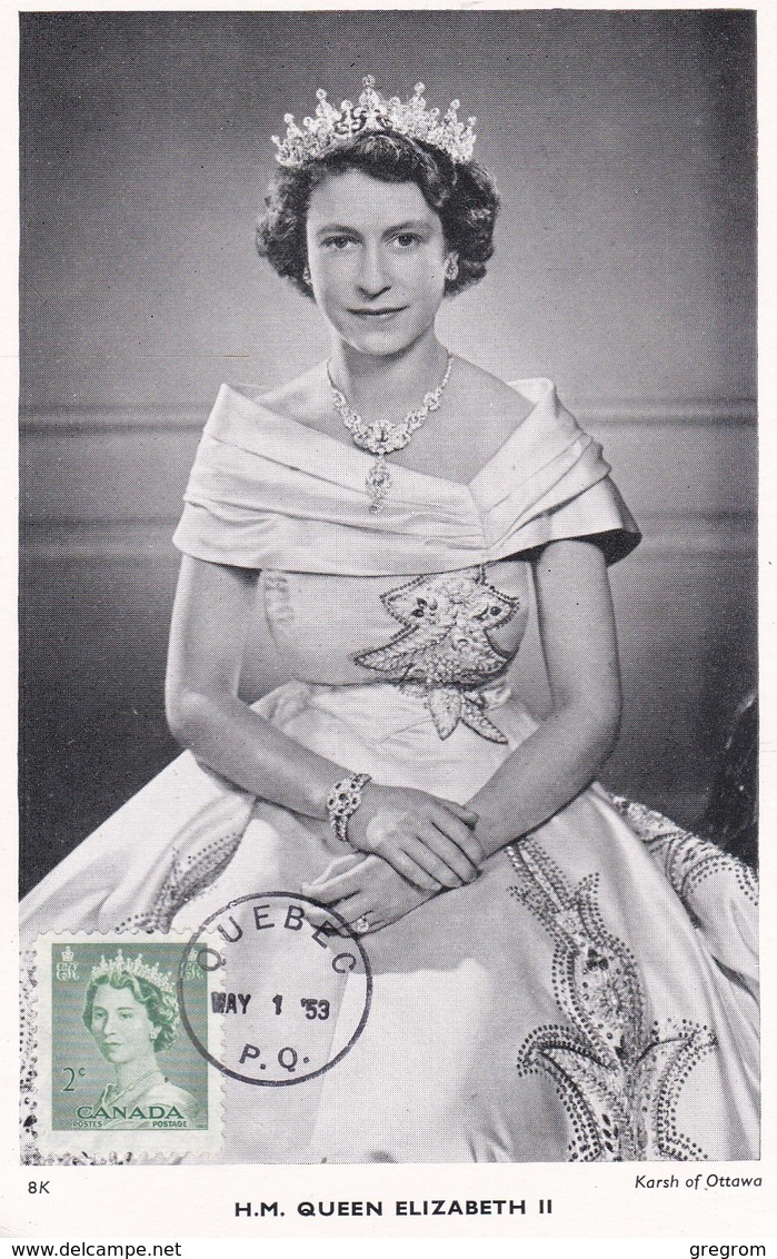 CANADA Serie 5 Carte Maximum Yt 260 à 264  Queen Elisabeth II  1953   Maximum Card  5 Scans - Cartes-maximum (CM)