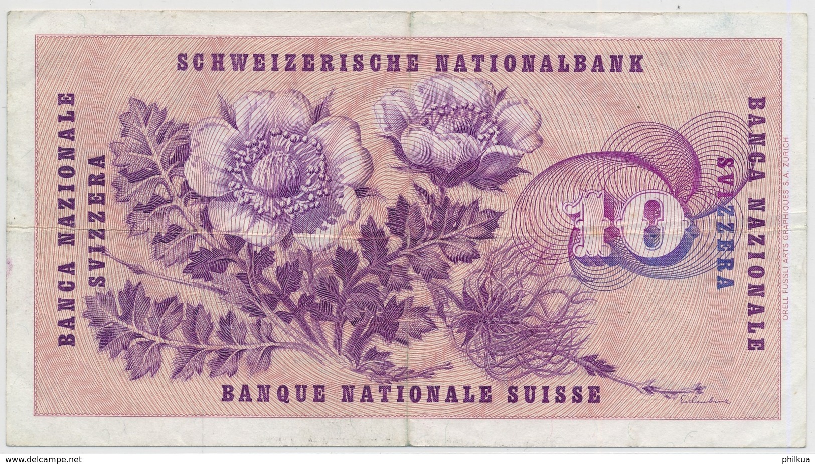 1963 - 10 Franken Note - Schweiz, Suisse, Svizzera - Wenig Gebraucht - Switzerland