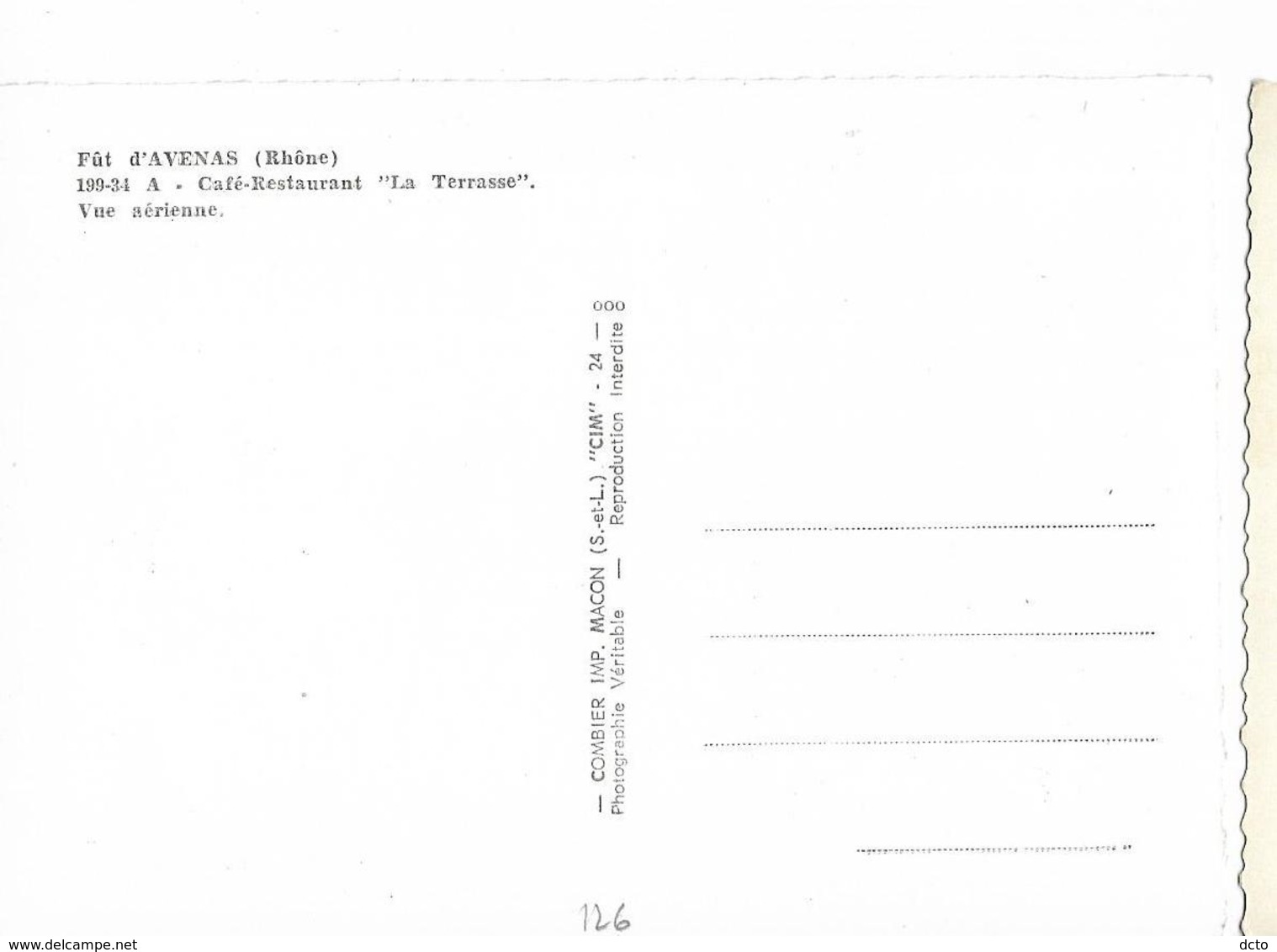 CHIROUBLES (69)   Fût d'Avenas Café-Restaurant "La Terrasse" Vue aérienne, Cim 199-34 A, cpsm GF