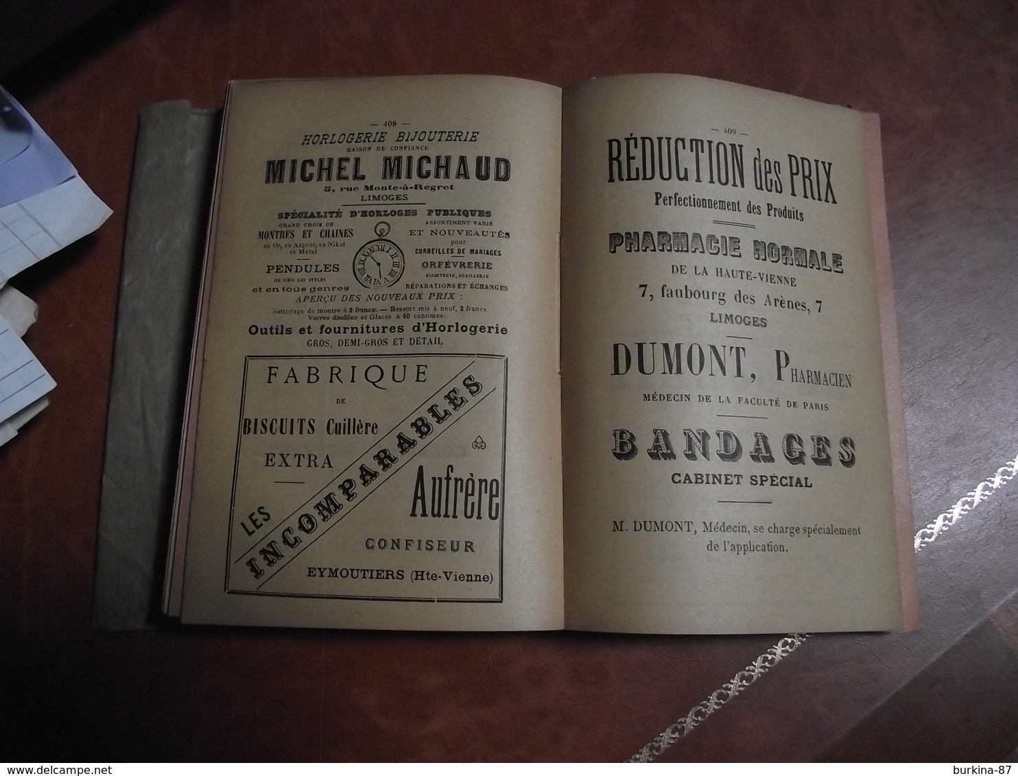 ALMANACH, annuaire LIMOUSIN, 1888, cour d'appel et diocèse de Limoges