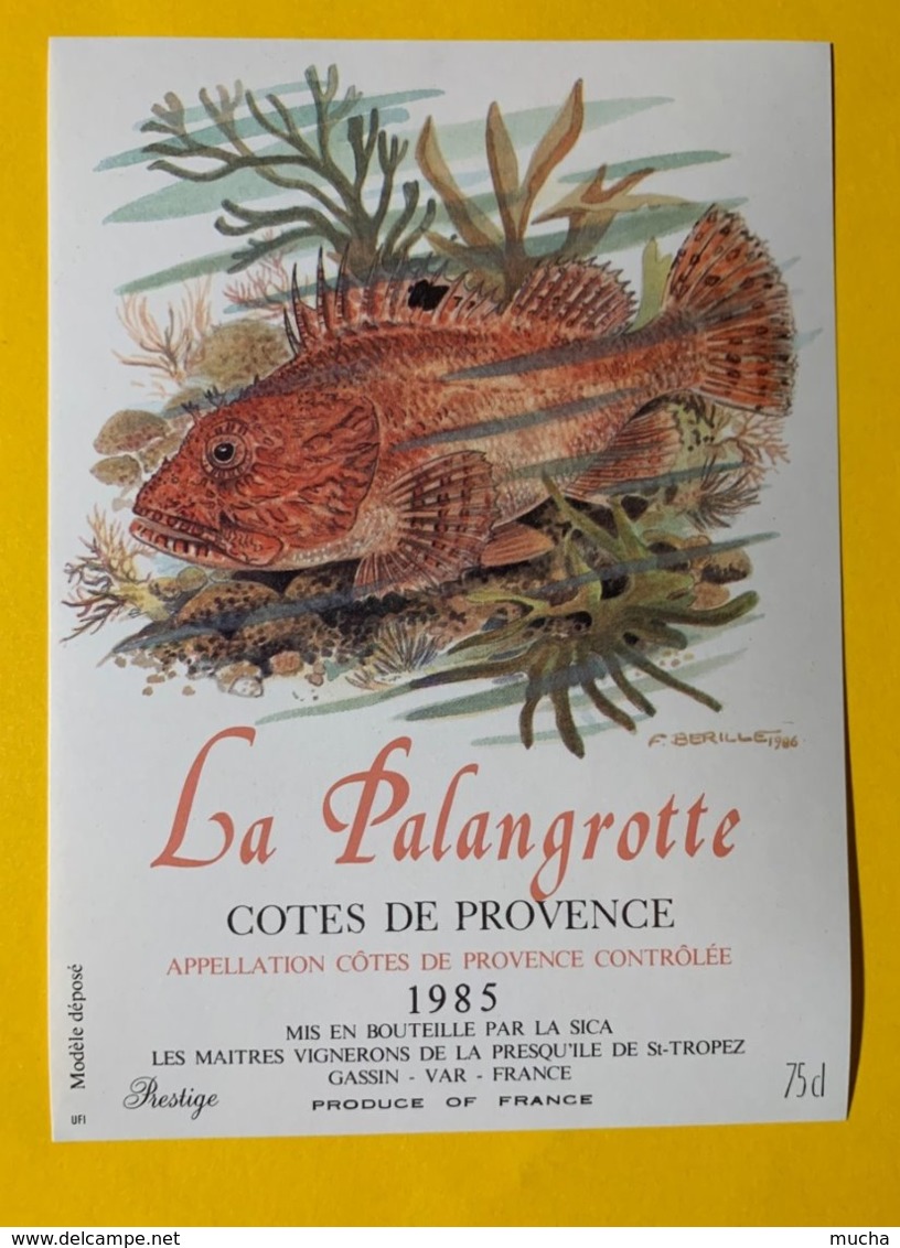 14262  - La Palangrotte  Côtes De Provence 1985 - Poissons