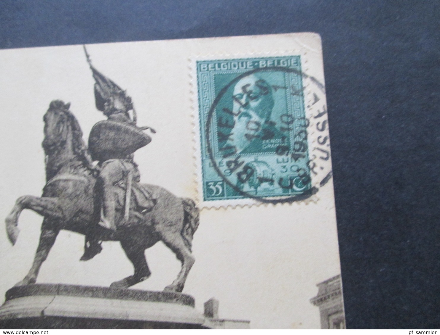 Belgien 1930 Bildseitig Frankierte AK Bruxelles Statue De Godefroid De Bouillen Nach Jugoslawien Gesendet! - Briefe U. Dokumente