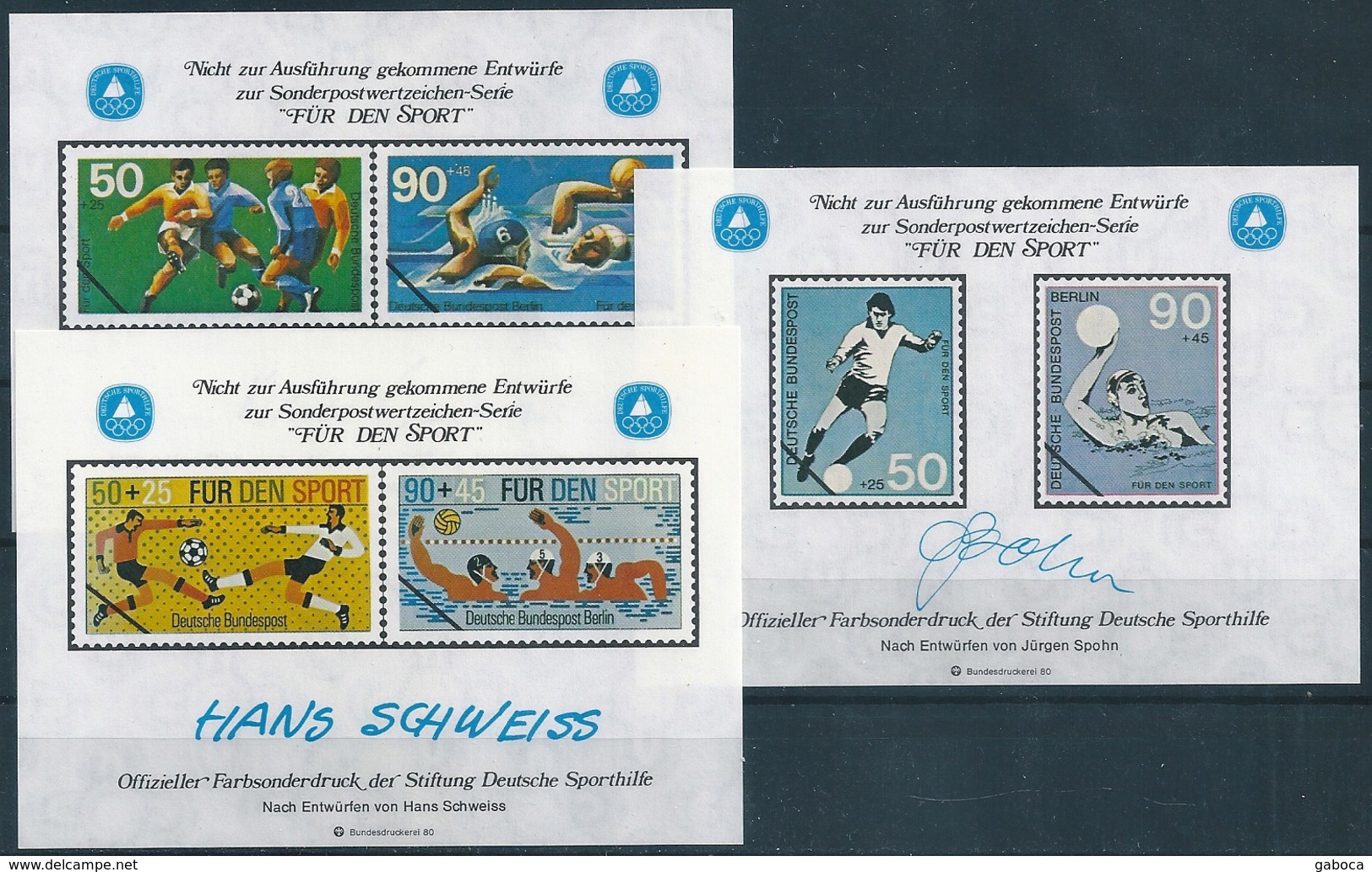 2107 Germany Berlin For Sport Aid Water Polo Football Soccer Official Special Colour Print 3xS/S MNH Lot#99 - Waterpolo