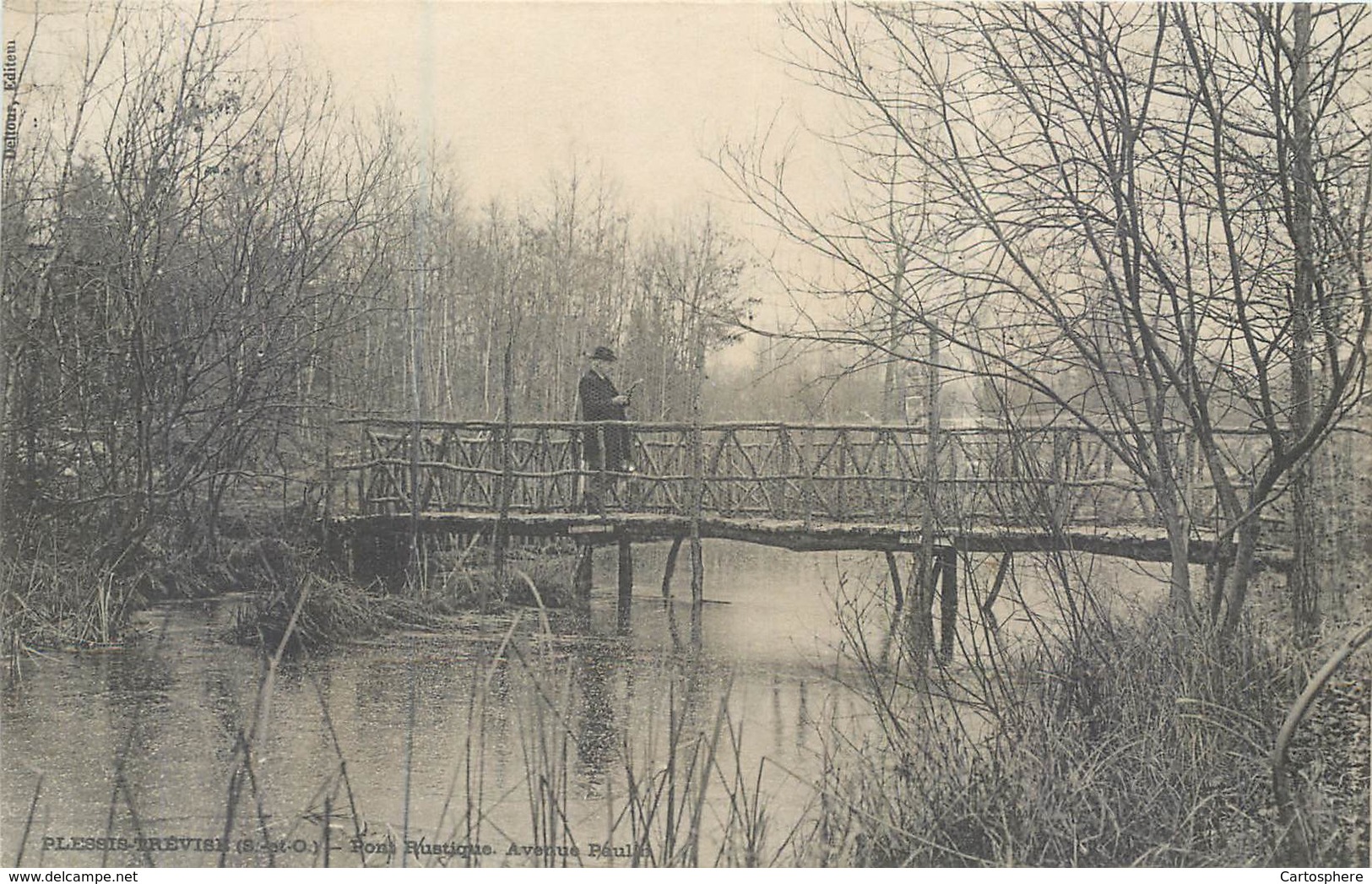 Lot 4 CPA 94 Val De Marne Le Plessis Trevise Vue Du Canal Avenue De La Queue - Pont Rustique - Avenue Thérèse Claire - La Queue En Brie