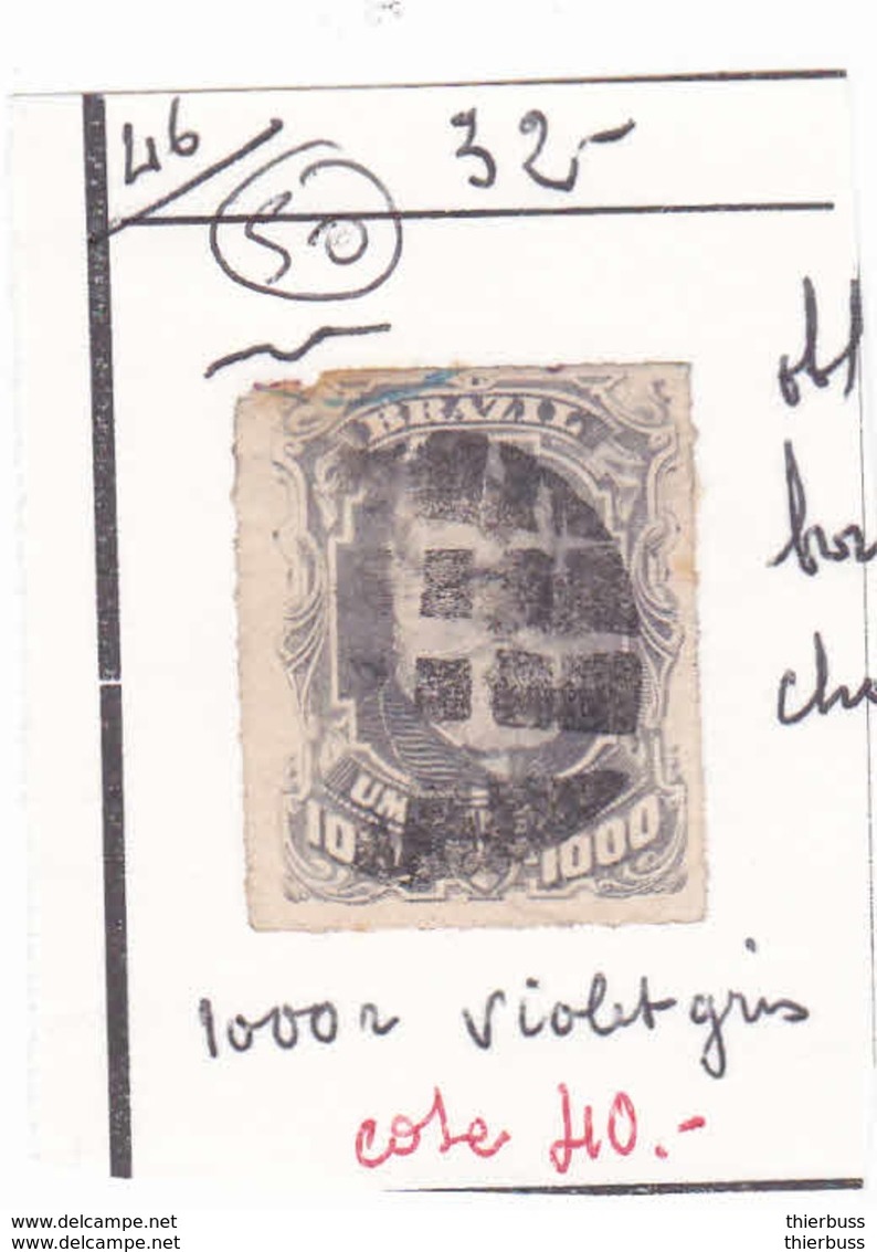 Bresil 46 Empereur Pedro 2 Percé En Ligne - Used Stamps