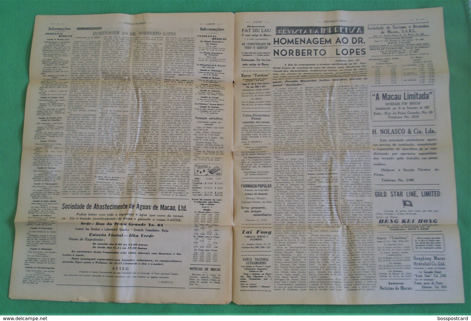 Macau - Jornal Notícias De Macau, Nº 5996, 1 Dezembro De 1967 - Imprensa - Macao - China - Portugal - Allgemeine Literatur