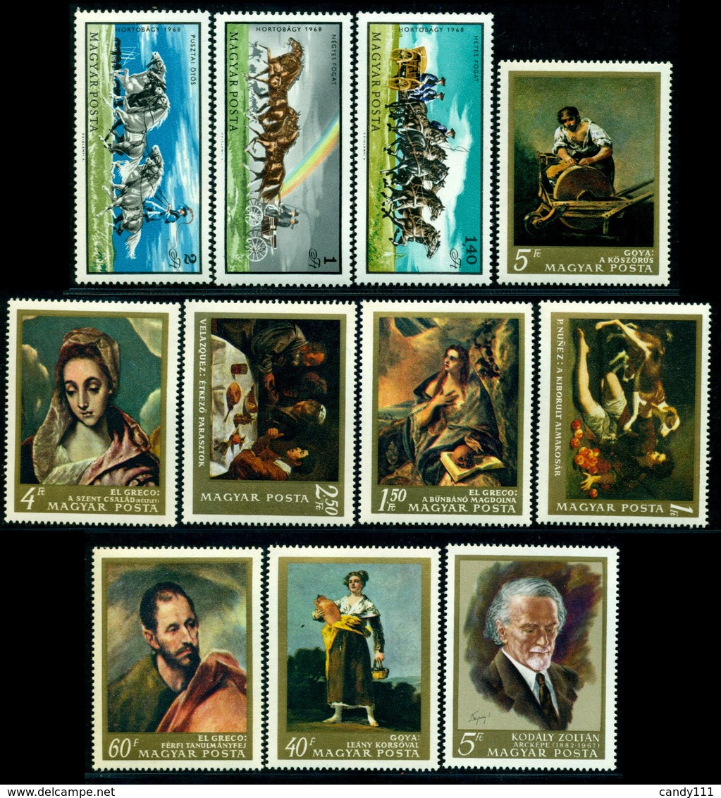 1968 Hungary,Ungarn,Hongrie,Ungheria,Ungaria,Year Set/JG =70 Stamps+6 S/s,MNH - Años Completos