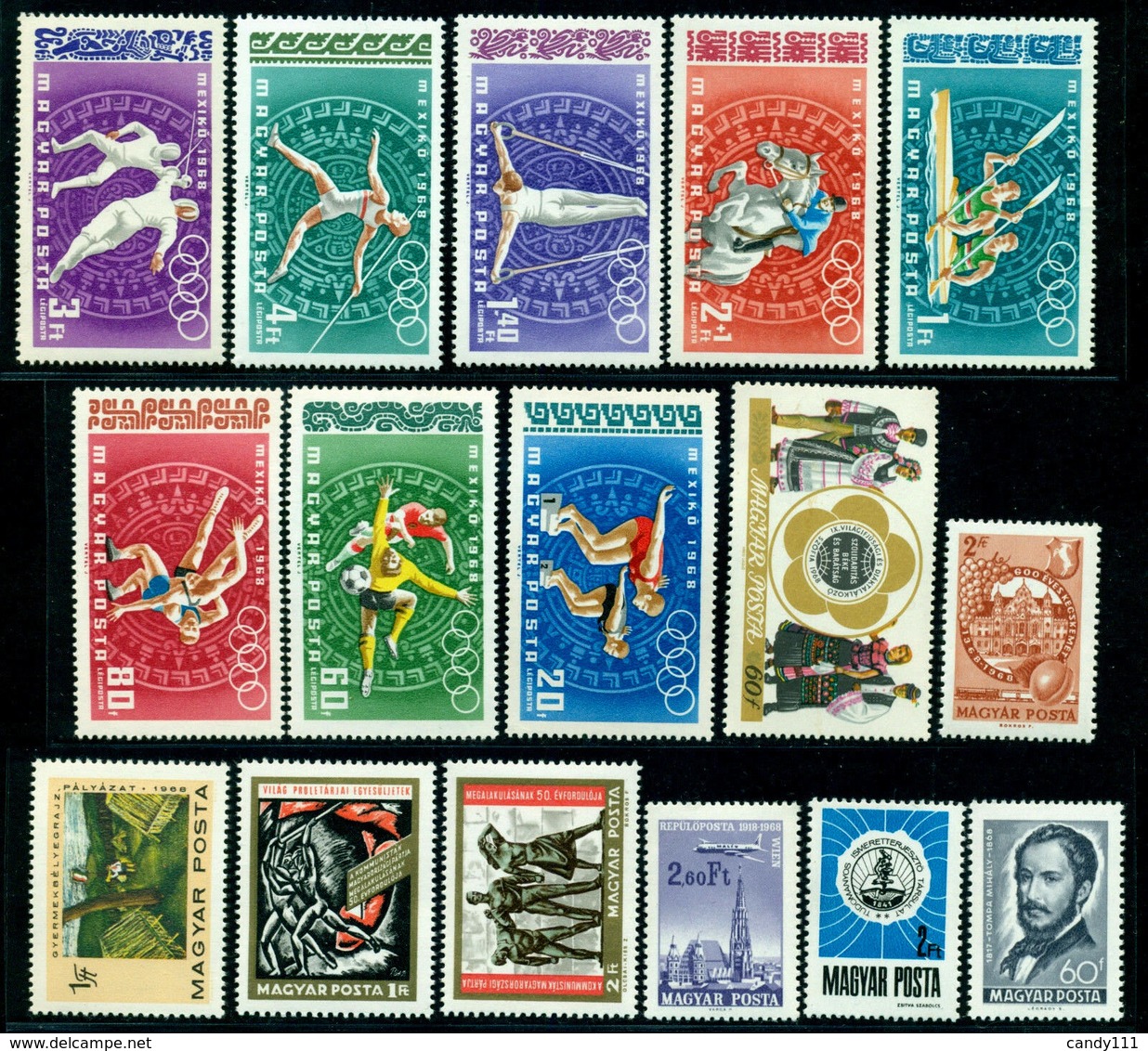 1968 Hungary,Ungarn,Hongrie,Ungheria,Ungaria,Year Set/JG =70 Stamps+6 S/s,MNH - Annate Complete