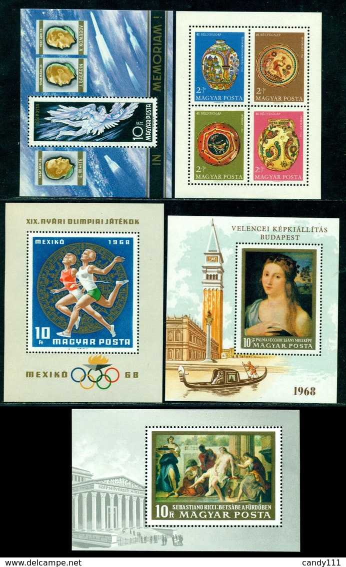 1968 Hungary,Ungarn,Hongrie,Ungheria,Ungaria,Year set/JG =70 stamps+6 s/s,MNH