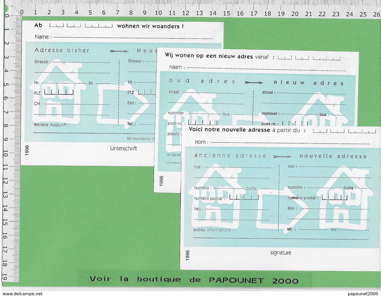 01534 - 03100 - E Be Entiers Postaux Changement D'adresse - Adressenänderungen