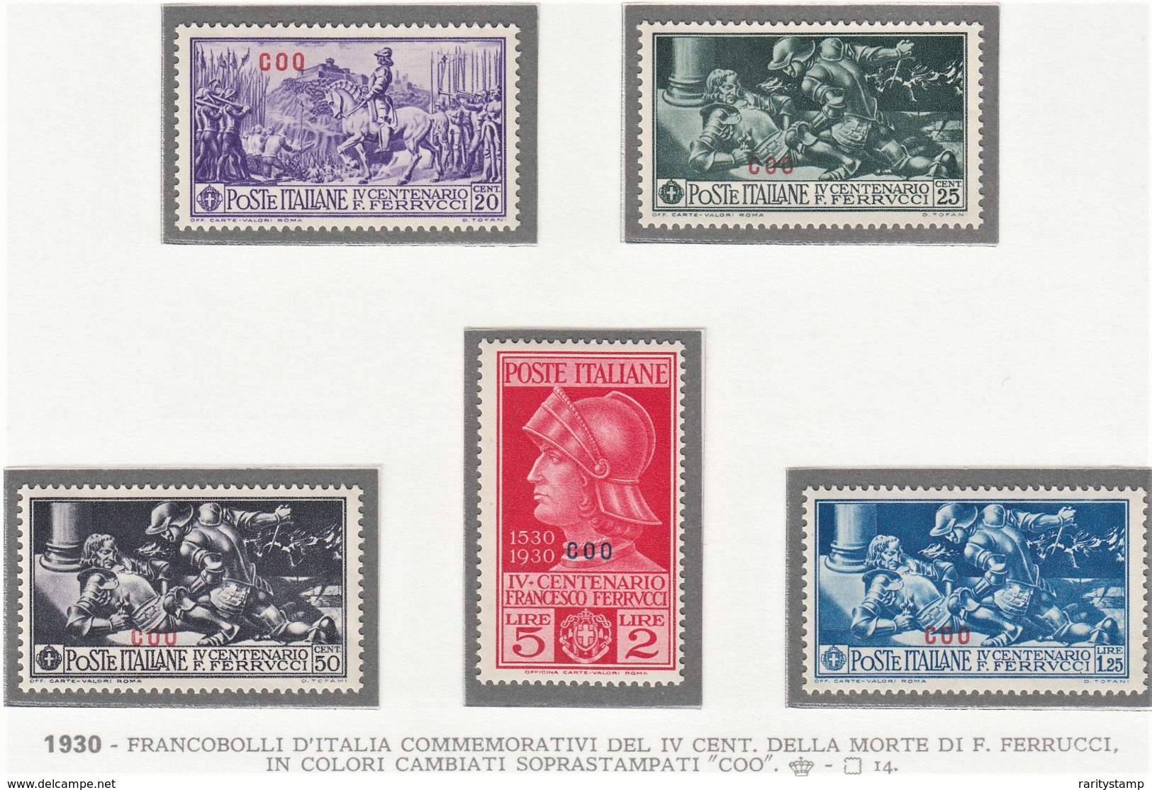 ITALIA 1930  COLONIE E POSSEDIMENTI EGEO 1930 COO  SERIE FERRUCCI SASSONE S.55  MNH  QUALITA' ECCEZZIONALE - Egeo (Coo)