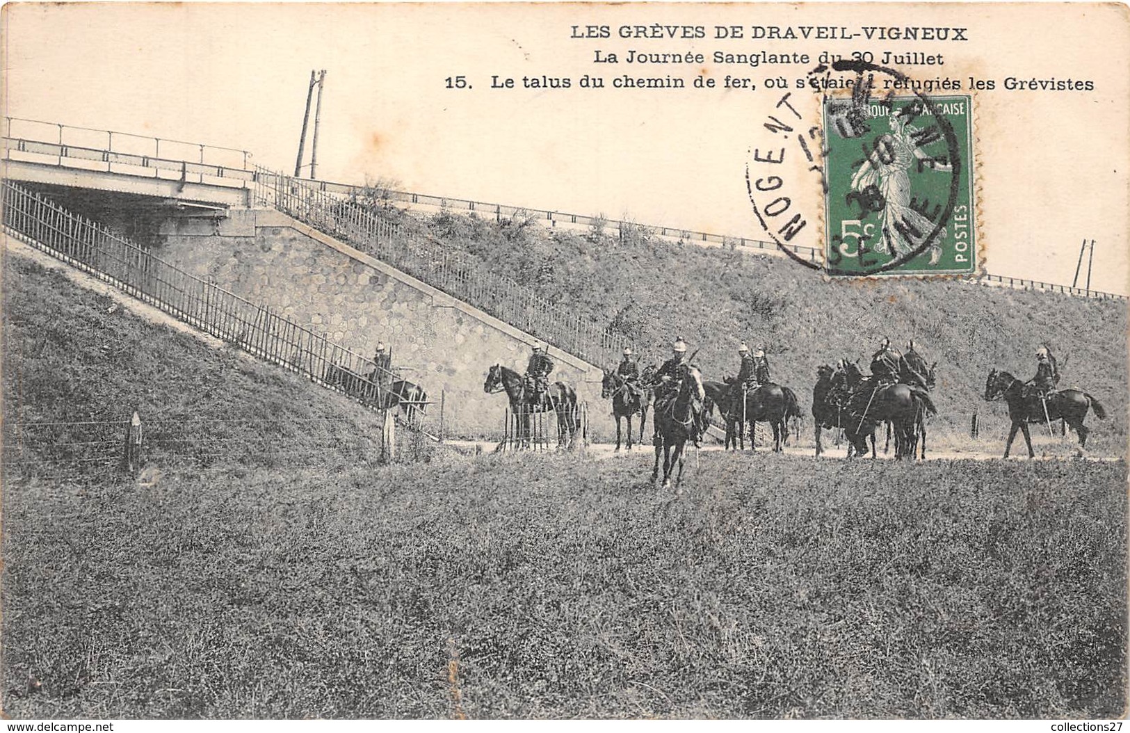 91-DRAVEIL- VIGNEUX- LES GREVES, LA JOURNEE SANGLANTE DU 30 JUILLET , LE TALUS DU CHEMIN DE FER OU .... - Draveil