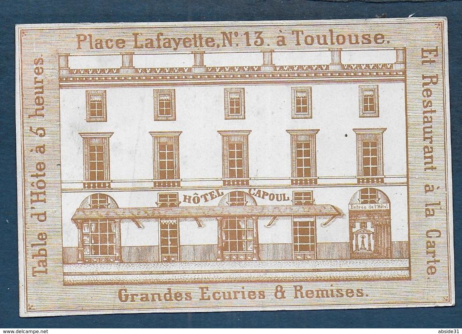 Calendrier Pour Les Années 1843 , 1844 , 1845 , 1846 , 1847 - Toulouse Hôtel Capoul - Petit Format : ...-1900