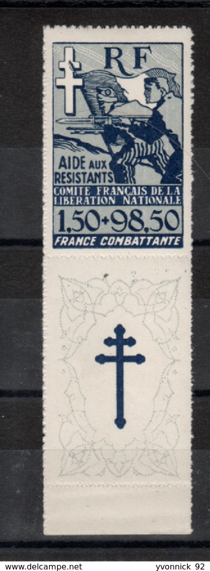 France -(1943 )  Croix De Lorraine - N° 6 Non Dentelé Neuf Ttb - Guerre (timbres De)