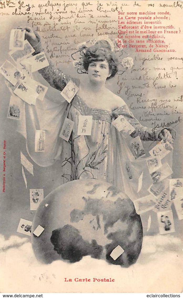 Thème: Carte Postale:      Femme  Et Planisphère   Bergeret   (Voir Scan) - Sonstige & Ohne Zuordnung